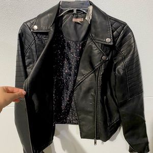 Women’s black leather jacket